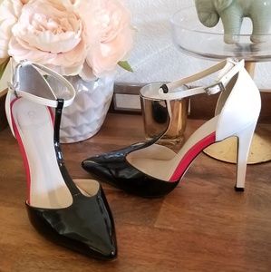Calvin Klein Sassy Brandy Patent T-Strap Pump 😍